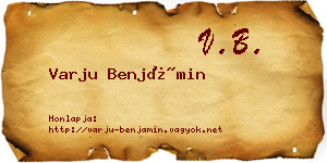 Varju Benjámin névjegykártya