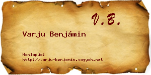 Varju Benjámin névjegykártya